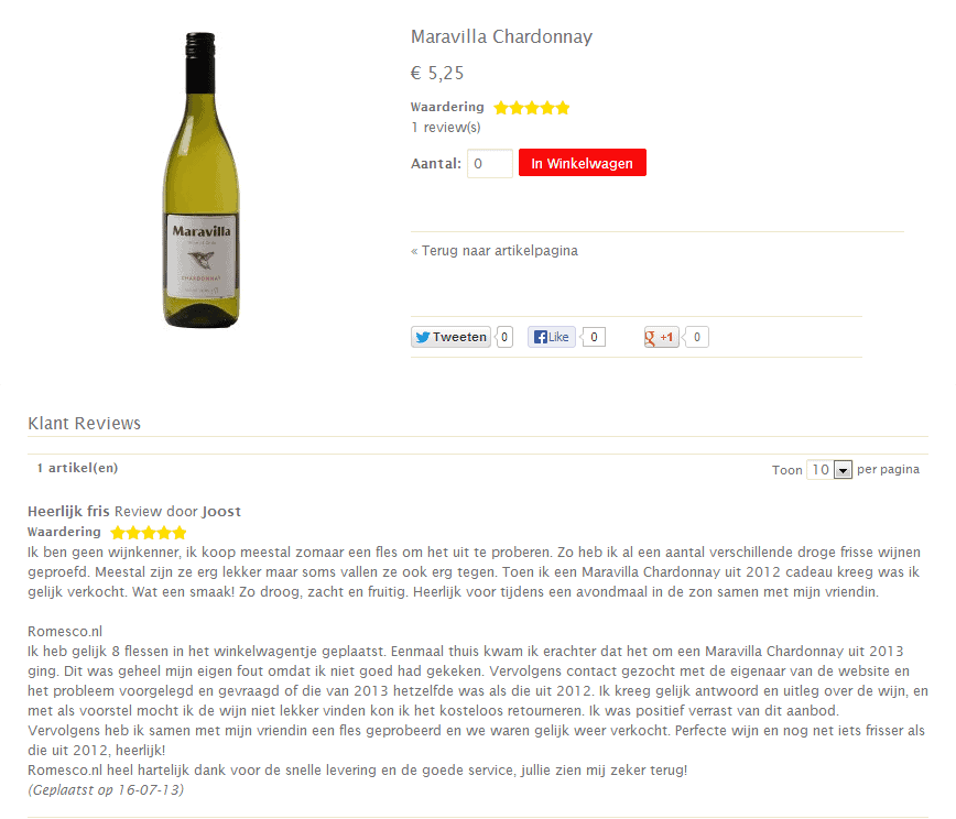 Review Maravilla Chardonnay